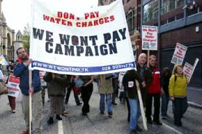 A 2007 march through Belfast as part of the We Won't Pay campaign organized against water charges